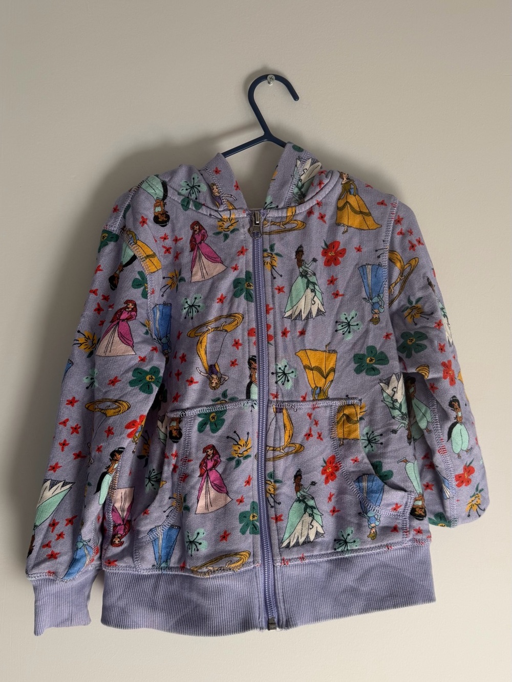 Hanna Andersson x Disney Lavender Princess Zip Hoodie Size 4 Girls